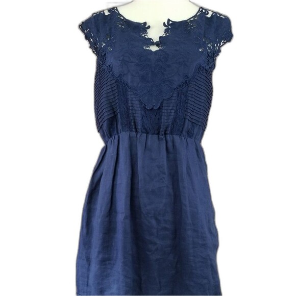 J Crew Mid Length Lace Detail Sleeveless Dress - Picture 1 of 8